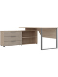 Grosser Burotisch in Eichenoptik 180 x 77 x 160 cm fur Buro Homeoffice und Arbeitszimmer