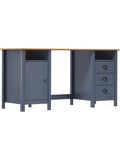 Landhaus Schreibtisch in Hill Grey aus massivem Kiefernholz 150 x 50 x 74 cm