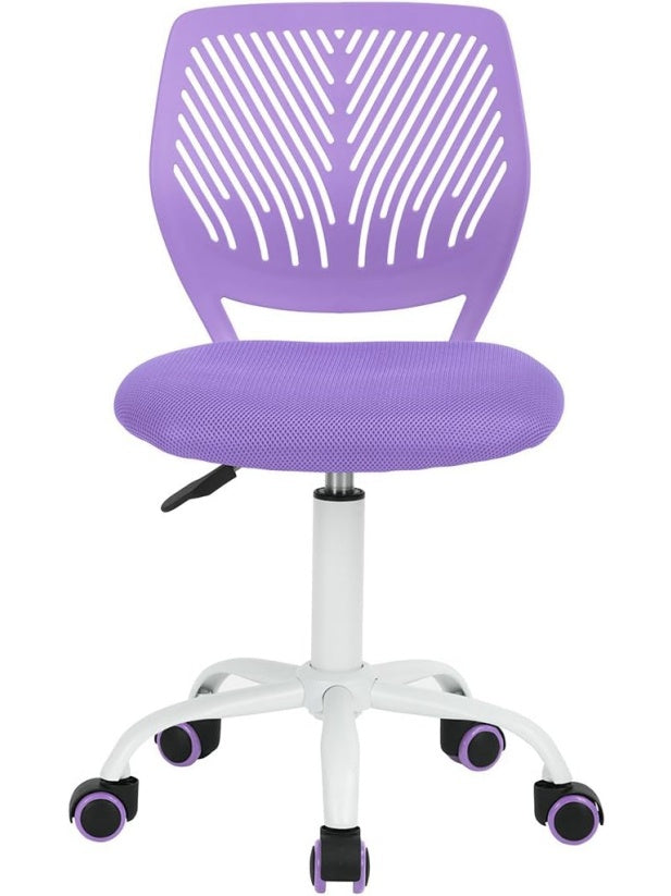 Ergonomischer Drehstuhl mit Ruckenlehne und hohenverstellbarer Sitzflache in Violett