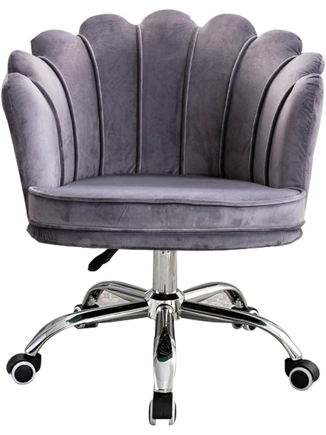 Ergonomischer Burostuhl mit geschwungener Ruckenlehne Rollen und gepolstertem Sitz fur Homeoffice