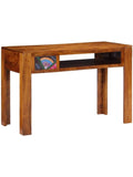 Akazienholz Schreibtisch in Braun 110 x 50 x 73 cm mit Schublade und praktischem Stauraum